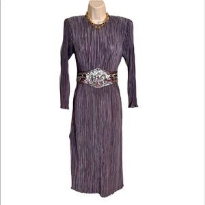 Vintage Plisse dress w/ sequin belt